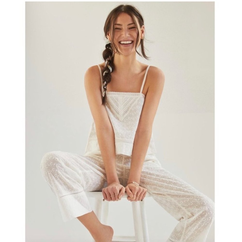 Anthropologie Eyelet Pajama Set